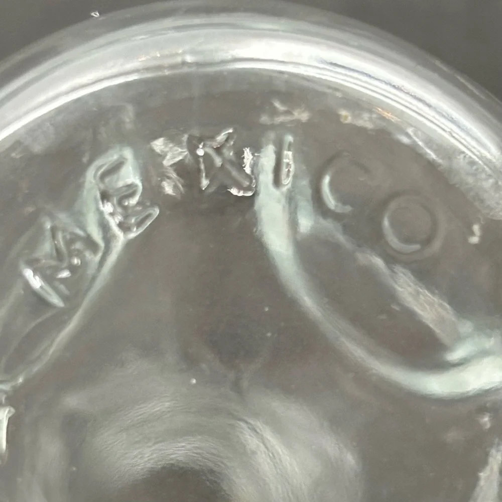 Vintage Mini Clear Glass Bottle/Bud Vase Pinch Thumbprint Bottle 3.5 Mexico Made